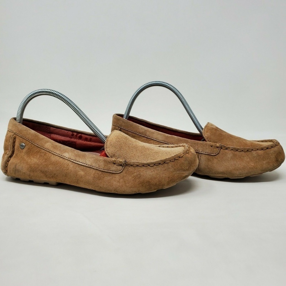 UGG MILANA CHESTNUT BROWN LEATHER LOAFERS SHOES 6